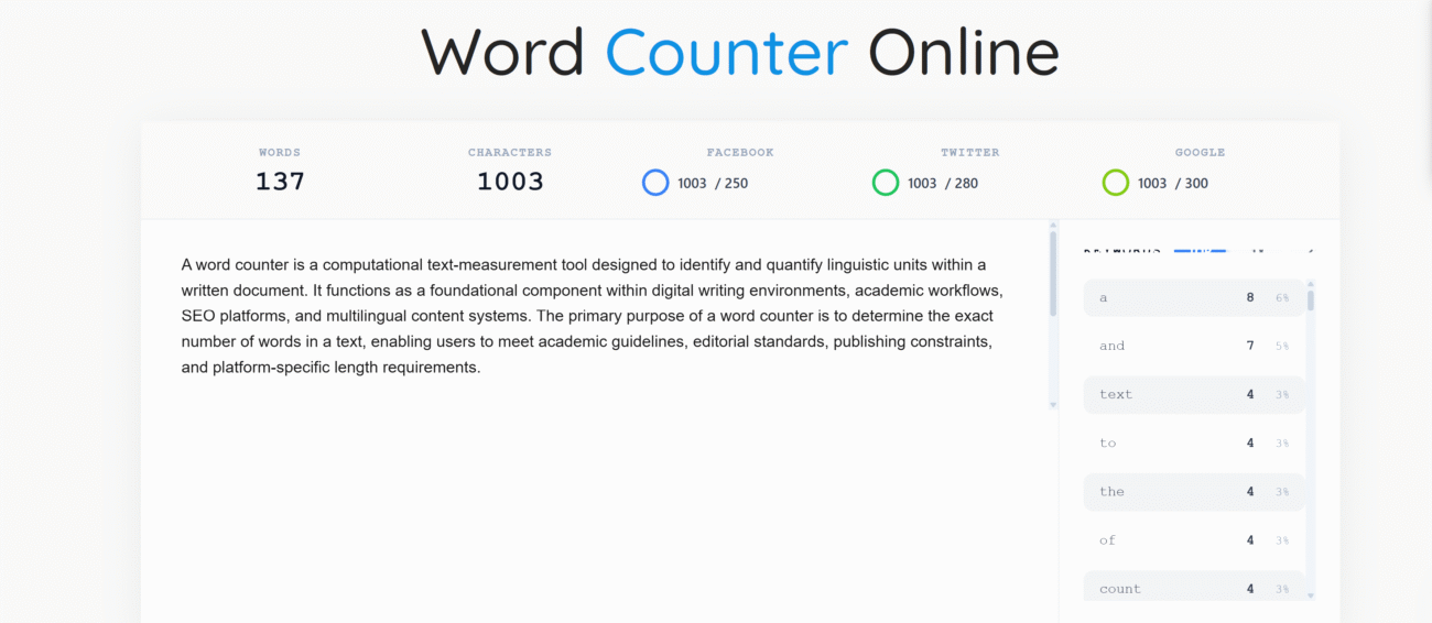 WORD COUNTER