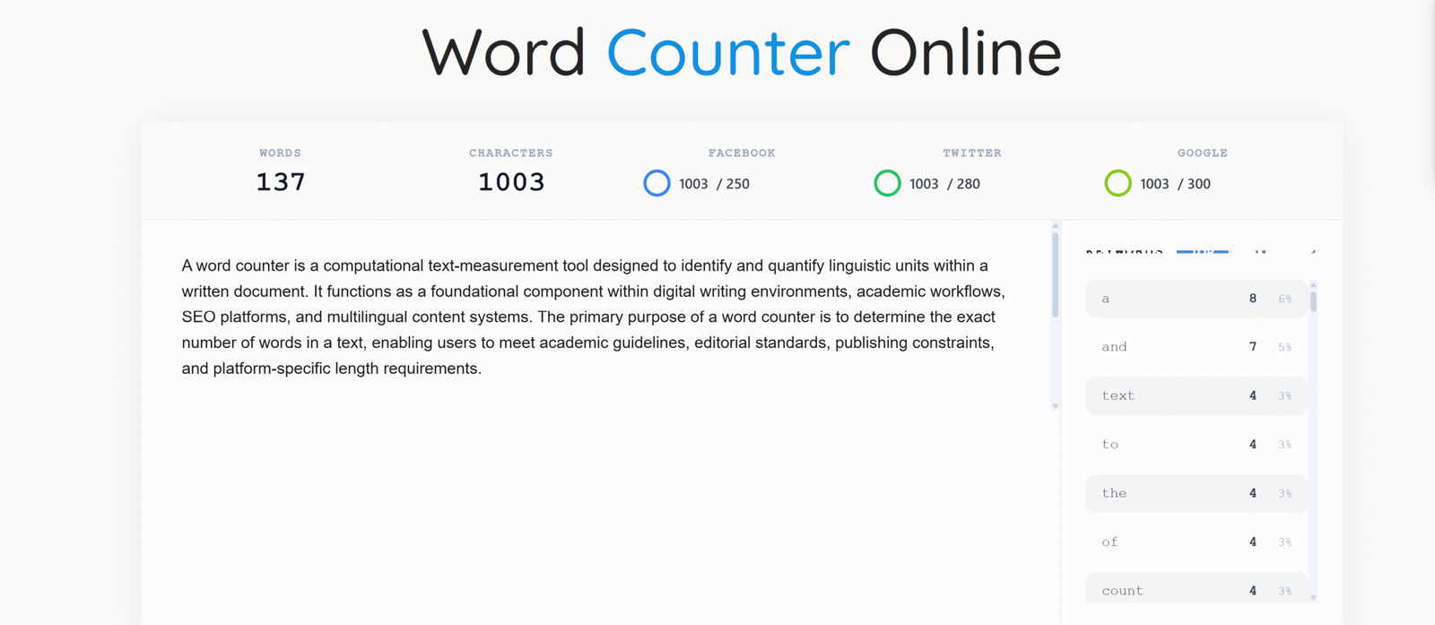 WORD COUNTER